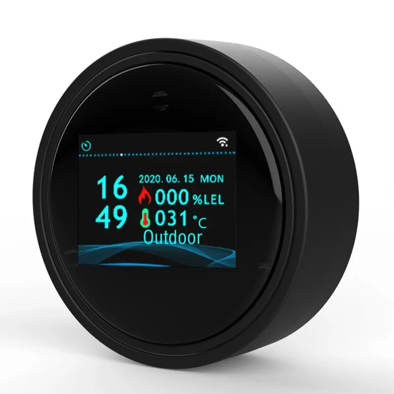 Wifi Natural Gas Sensor Tuya Intelligent Alarm Home Kitchen Gas Leak Detector LCD Display