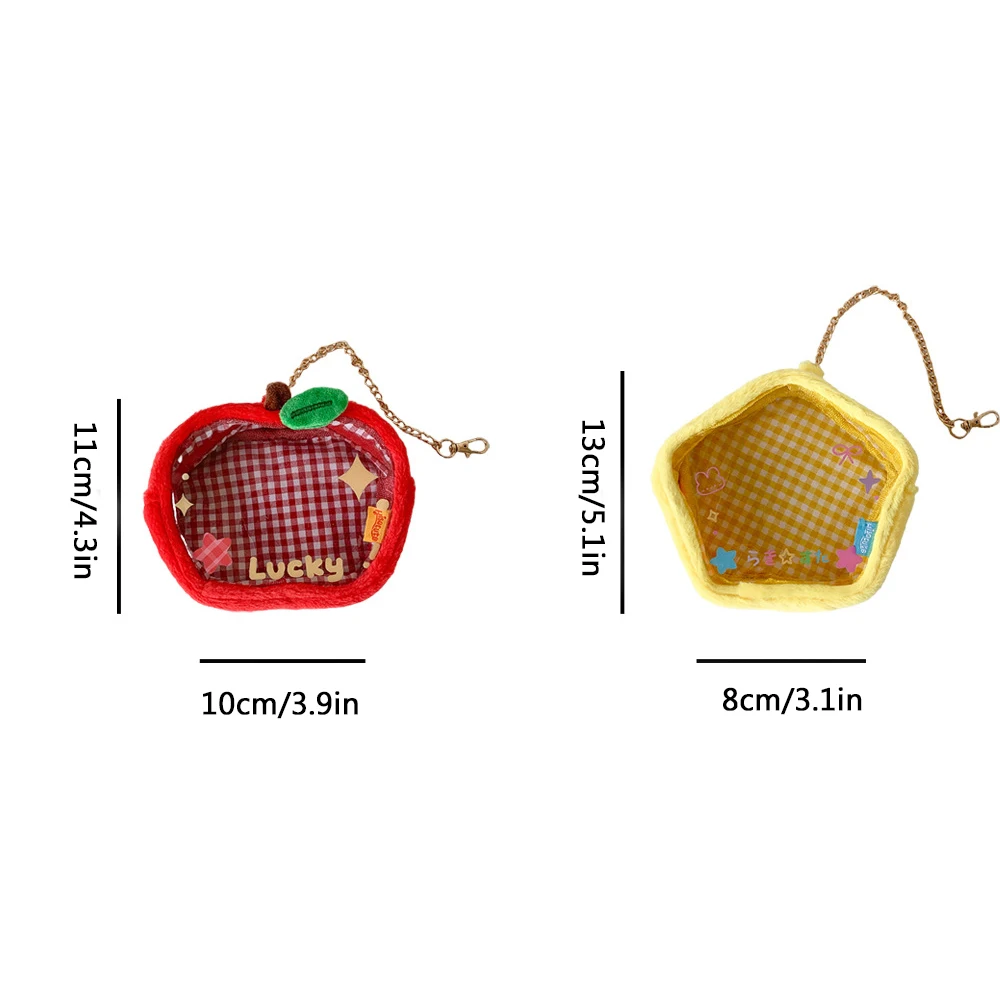 INS الكورية الأحمر التفاح حقيبة قلادة اكسسوارات لطيف موضة شفافة بولي كلوريد الفينيل دمية حقيبة التخزين حقيبة ظهر الطالب قلادة الفتيات الهدايا