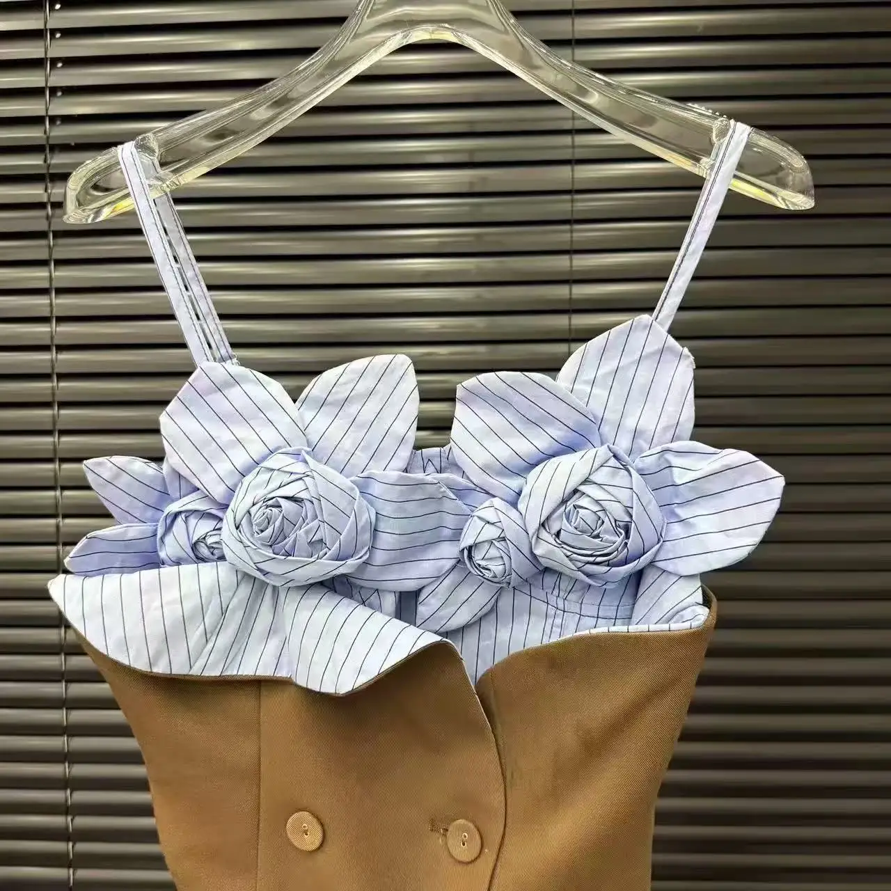 우아한 3D 플라워 장식 멜빵 드레스 여성용 이브닝 파티 배색 드레스 여성 트렌디