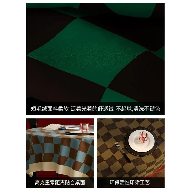 Elegant Thick Velvet Tablecloth Stain Resistant Reusable Table Cover for Daily Use Banquet Holiday Wedding Party Decoration