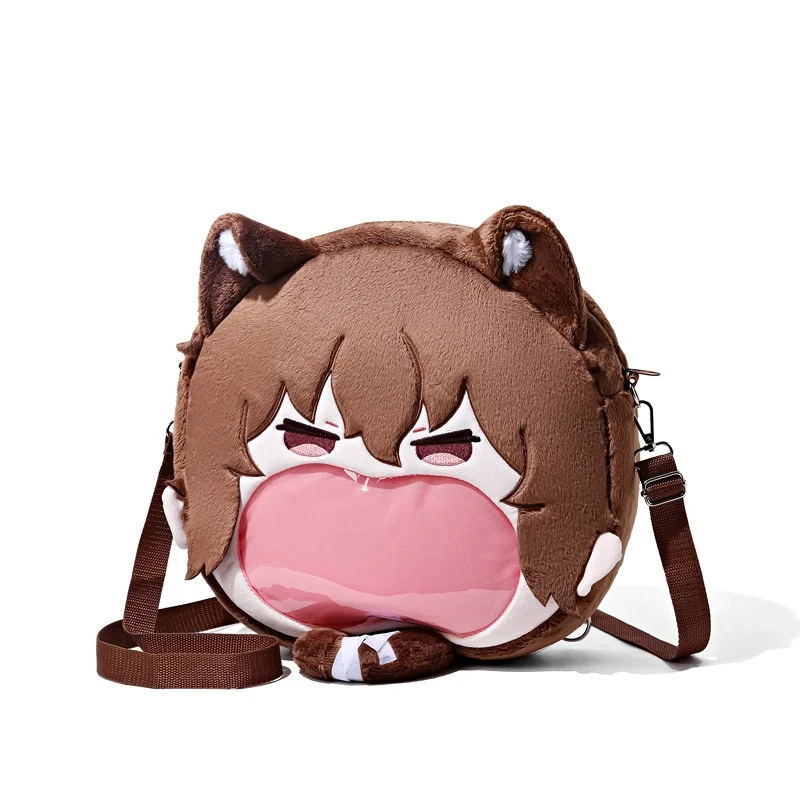 Bungo Stray Dogs Dazai Osamu Nakahara Chuuya Big Mouth Pain Bag Original Plush Cute Body Decoration Storage Crossbody Backpack