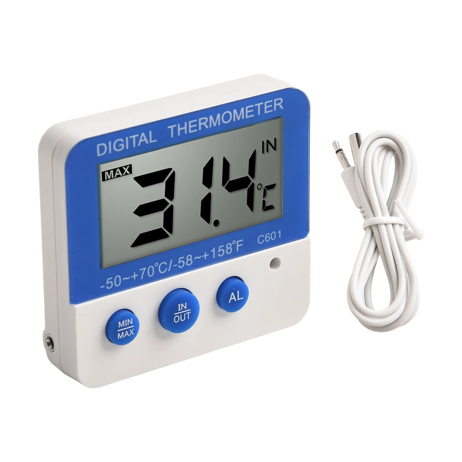 Humidity Control White Indoor Temperature Humidity Meter Compact Portable Thermometer High Low Temperature Alerts