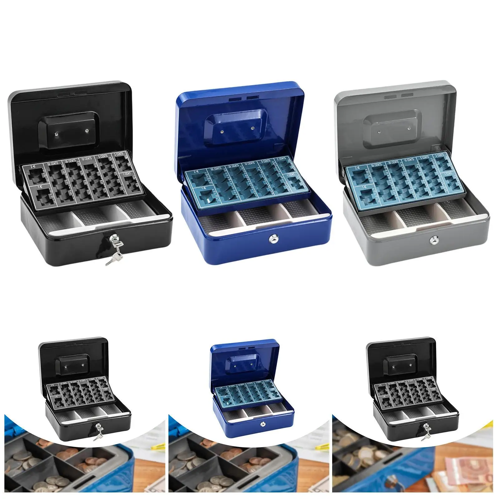 Cash Drawer Box Sturdy Professional Cash Box for Restaurant Cafe Retail