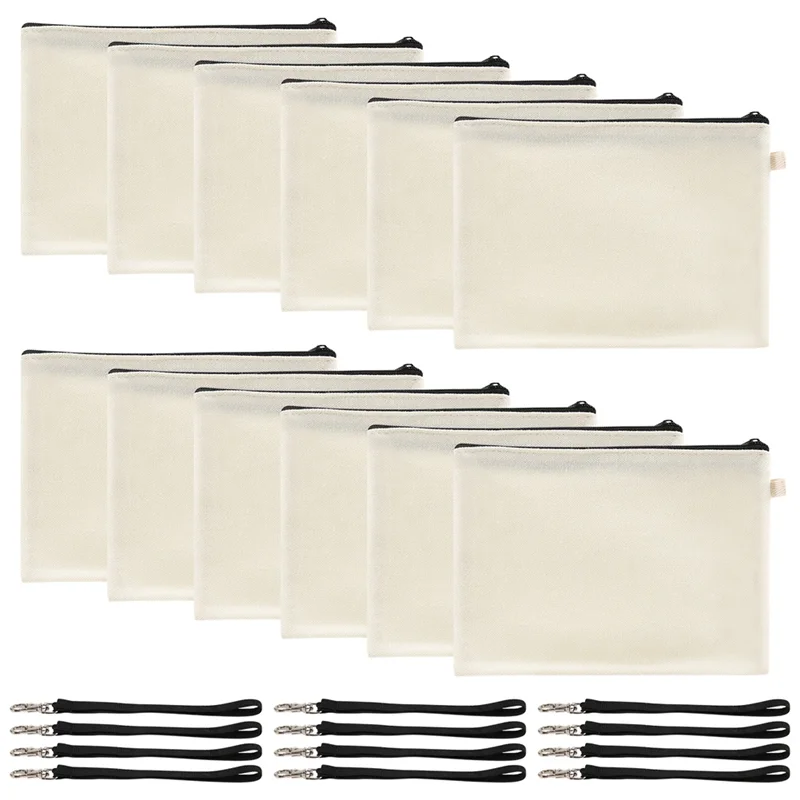 ABRT-1 Set Cosmetic Bag Sublimation Blank Heat Transfer Cosmetic Bag With Wrist Strap Lanyard For Diy Craft
