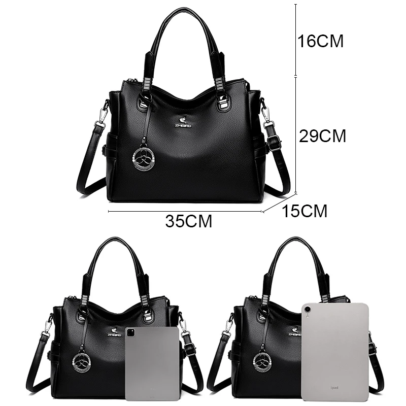 Elegant Women\'s Handbags High Quality Leather Totes Bag Female Top Handle Sac Big Capacity Crossbody Shoulder Bag Hand Bags