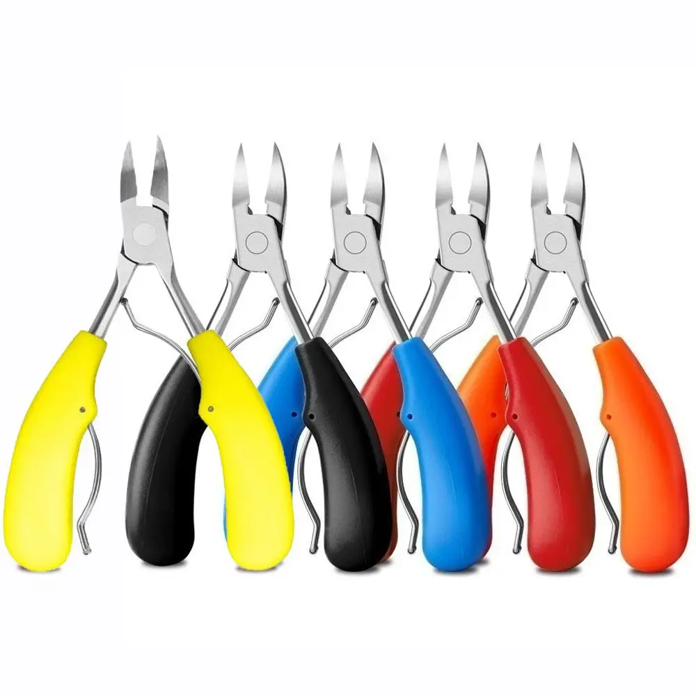 Poignée en caoutchouc Nail Art soin des ongles coupe-bord outil de manucure tondeuse callosités rasoirs ongles cuticules pinces coupe-ongles ciseaux