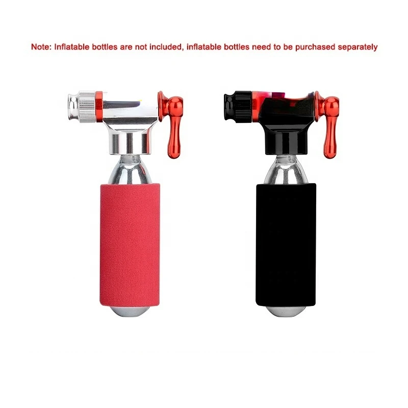 Alloy Bike Tire Air CO2 Pump Mini Cycling Bicycle CO2 Inflator Head With Insulated Sleeve Set without gas