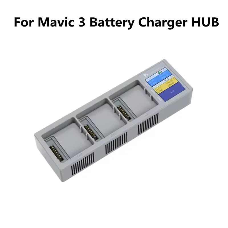 

For Mavic 3 Battery Charger HUB supports inserting 3 batteries to charge the digital display charger