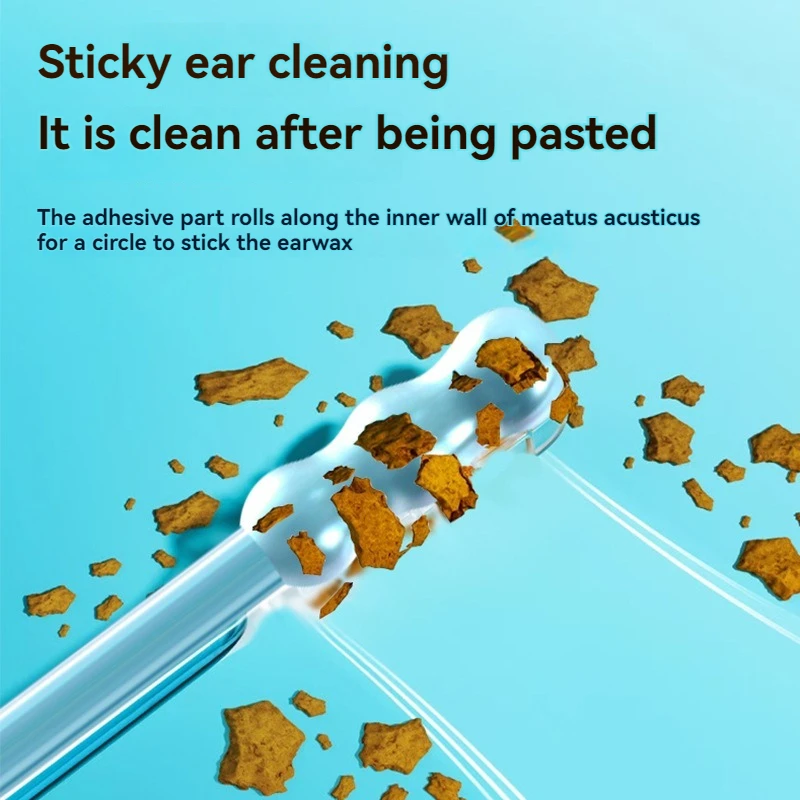 S/L Disposable Adhesive Earpick Reusable Ear Cleaner for Kids & Adults 24Pcs/Box Silicone EarWax Remover Sticky Ear Picks