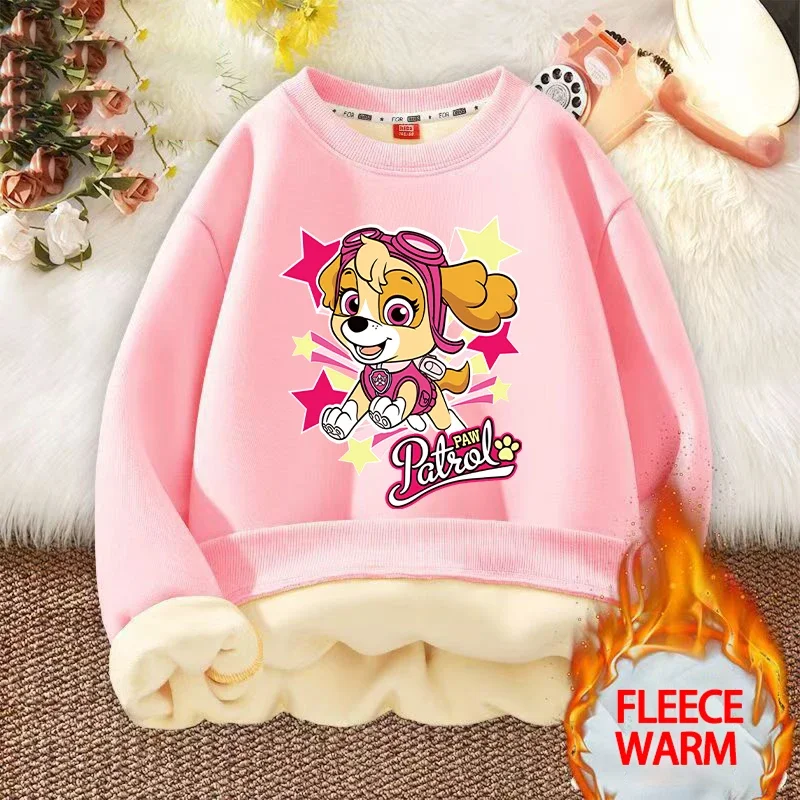 Paw Patrol Lamb Wool Children Hoodie Cartoon Anime Thick Fleece Sweatshirt Boys Girls Winter Warm Fashion Clothing Kids Clothes