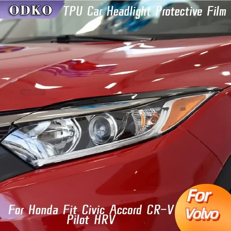 

Для Honda Fit Civic Accord CR-V Pilot HRV автомобильная фара защитная пленка передняя фара прозрачная наклейка из ТПУ аксессуары