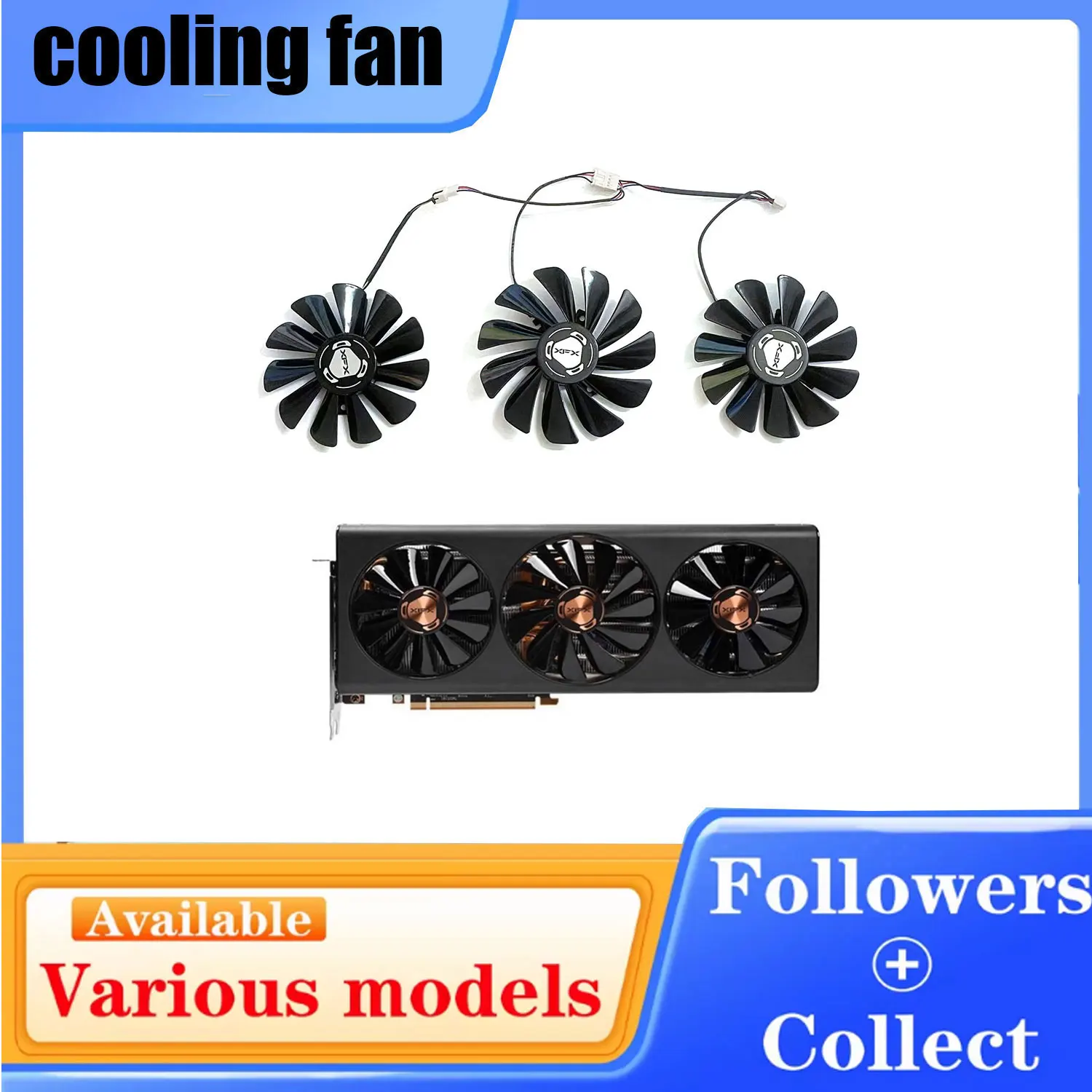 New 95MM CF1010U12S FDC10U12S9-C 85MM CF9015H12S 4PIN GPU Fan for XFX Radeon RX5600XT RX5700 RX5700XT Graphics Card