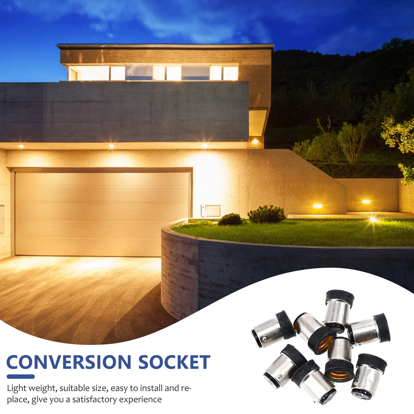 

8 pcs Light Base Converters B15 To E14 Bulb Adapter Lamp Holder Socket Adapters For Garage Workshop Basement Carport Shop