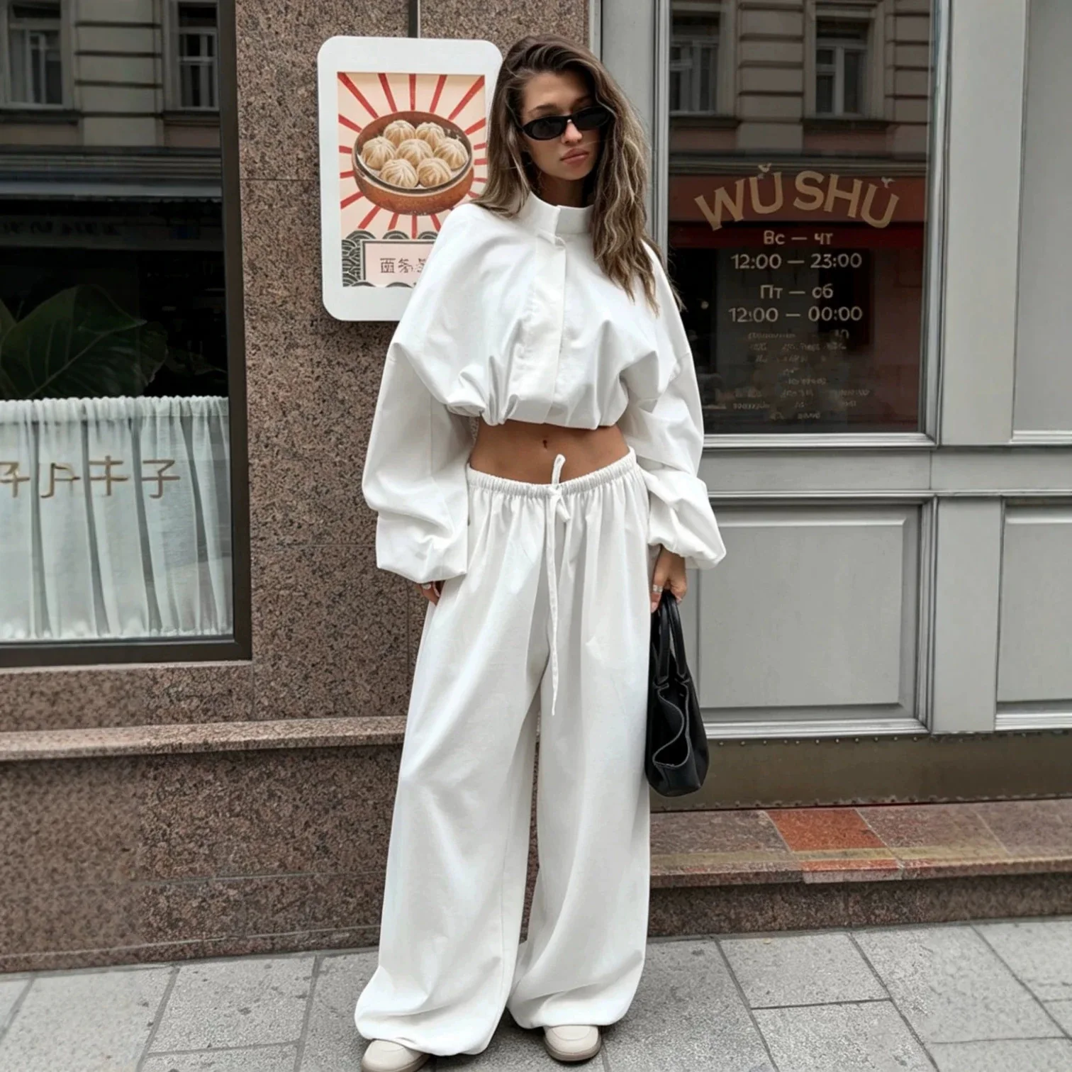 Casual Short Trench Coat Set Women's 2026 Autumn and Winter Design Sense Short Jacket Wide-leg Pants Two-piece Set