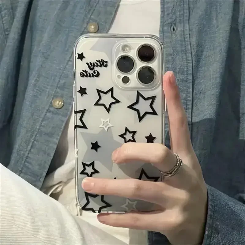 Cute Star Clear Case For Infinix Note 30 Pro Hot 30i 40i Zero 30 5G Play Smart 7 8 TECNO SPARK 10 10C 20C CAMON 20 Soft Cover