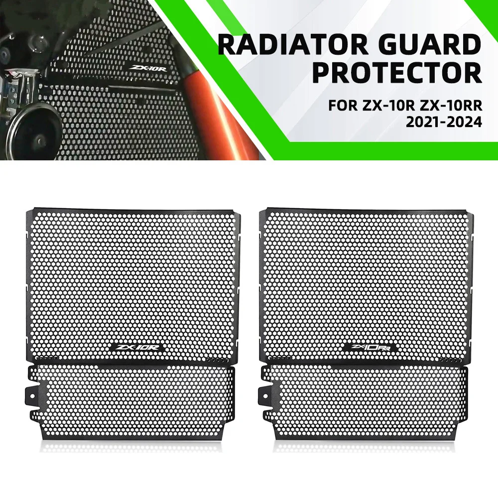 

ZX10R 2025 Radiator Guard Cover Motocycle Oil Cooler Grille Protector For Kawasaki ZX-10R ZX-10RR 2021 2022 2023 2024 ZX10RR