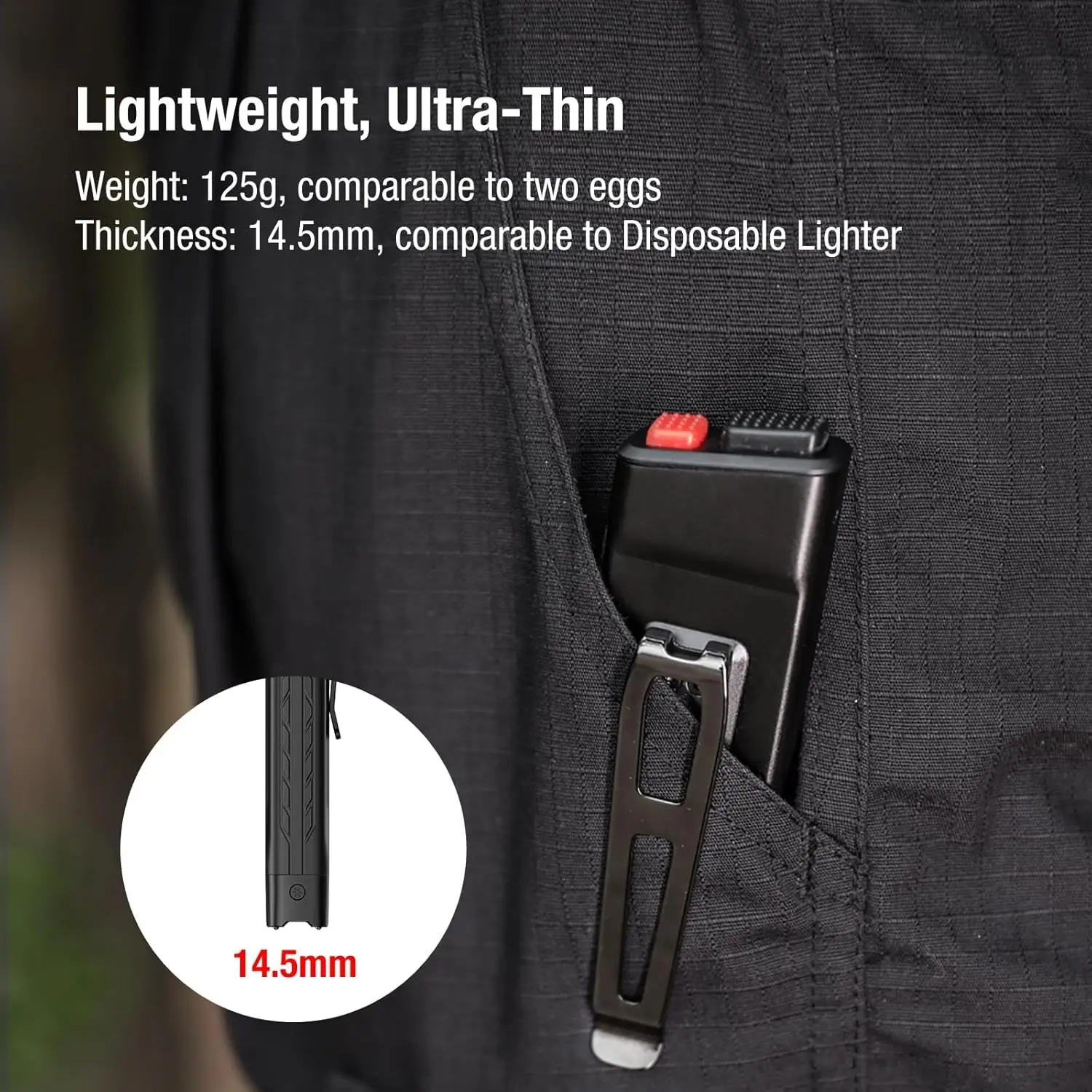 klarus FlatTac X1 Tactical Flashlight 4200 Lumens EDC, Slim USB-C Rechargeable, IPX6 Waterproof - Image 4