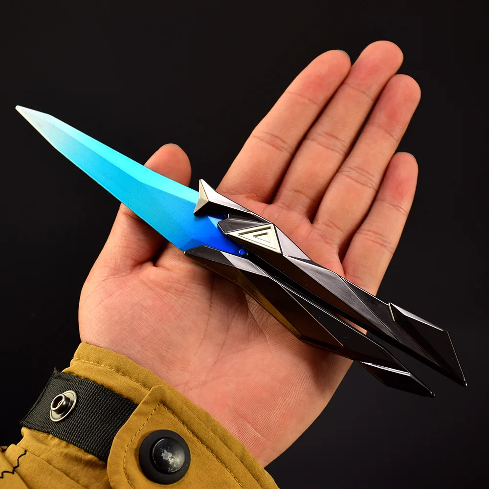 Tirador táctico, hoja de mariposa plegable, armas coleccionables grabadas en 3D, equipo corporal portátil para accesorios de Cosplay/juegos