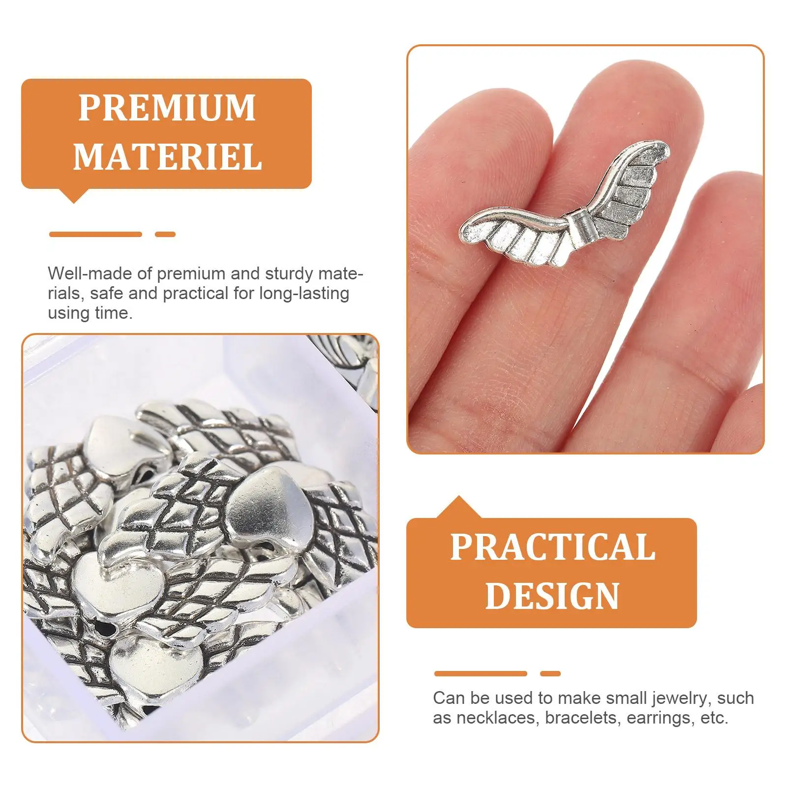 60 قطعة الخرز الفضي التبتي الرجعية الملاك الجناح السحر ضوء سبيكة Crafts بها بنفسك الحرف أساور قلادة أقراط اكسسوارات خزر عازل