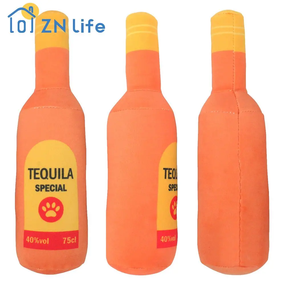 7 × 23cm produkty dla zwierząt piskliwa nadrukowana zabawka w kształcie piwa butelka miękkiej bawełny o gryzak unikalnych kształtach