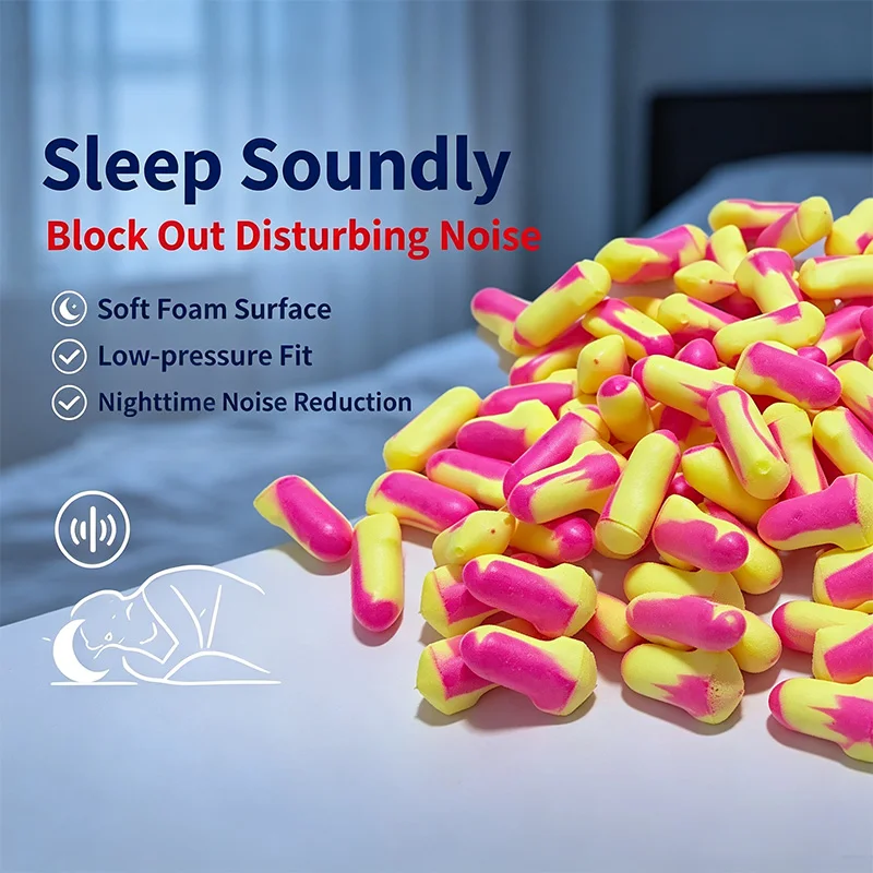 Noise-Canceling Earplugs for Better Sleep, Soundproofing, Snug Fit in the Ear Canal, Study and Dorm Rooms Soft and Comfortable