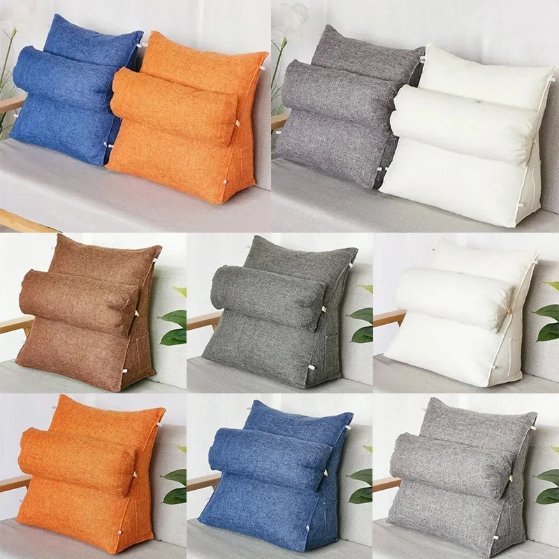 Soft Nursing Bed Pillow Fluffy Triangle Reading Pillows Sofa Waist Cushion Backrest Pillow Back Rest Bed Cushion Wedge Pillows