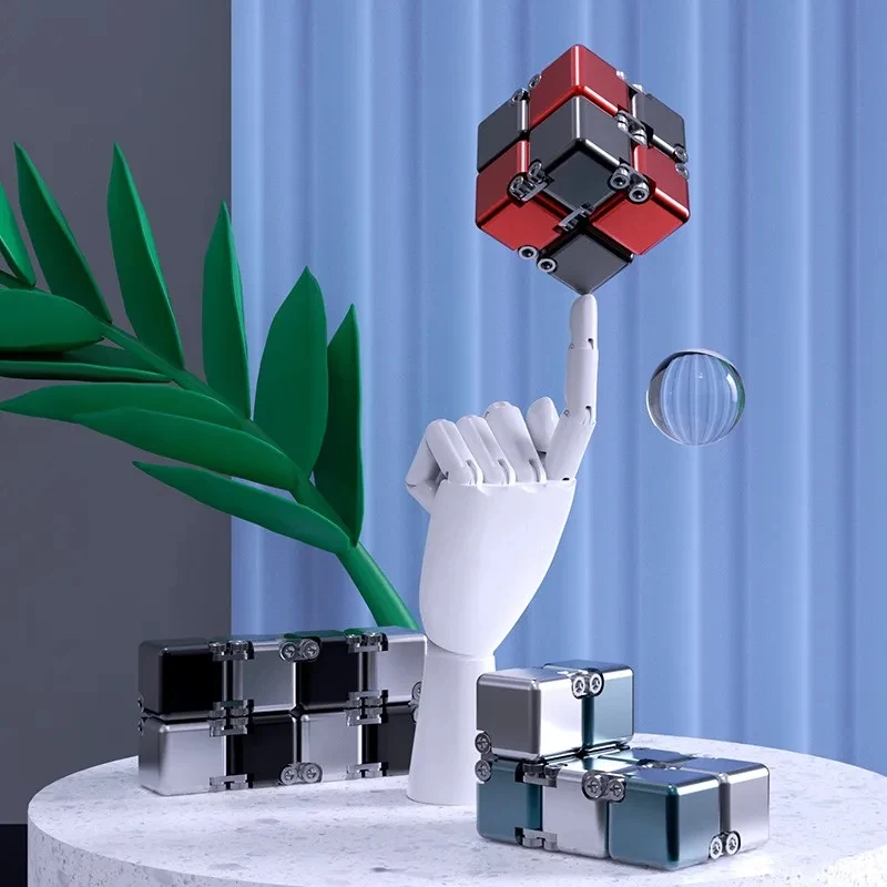 

New Metal Magic Cube Stress Relief Toy Cube Portable Educational Toys Decompresses Relax Toys for Children Adults Birthday Gift