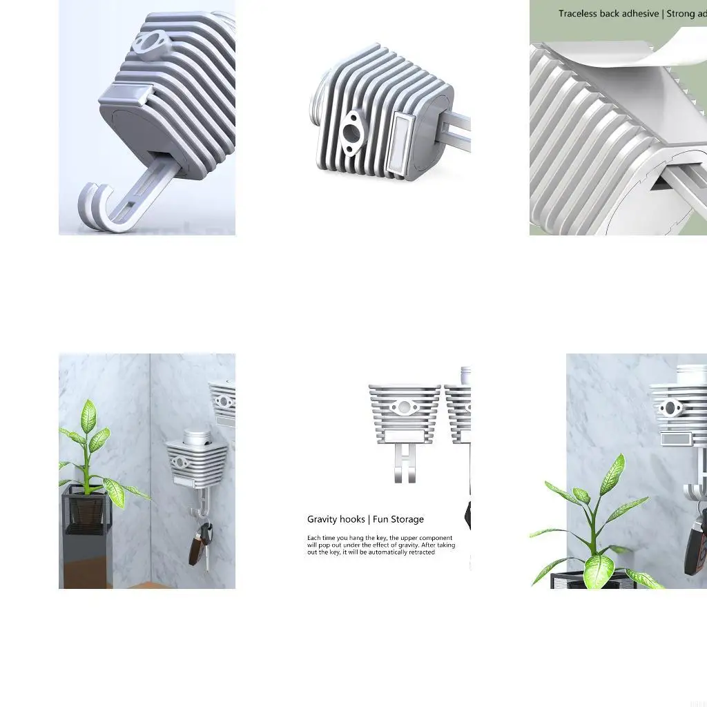 

Wall Mount Hook Home Cylinder Holder Rack for Bedroom H9EE