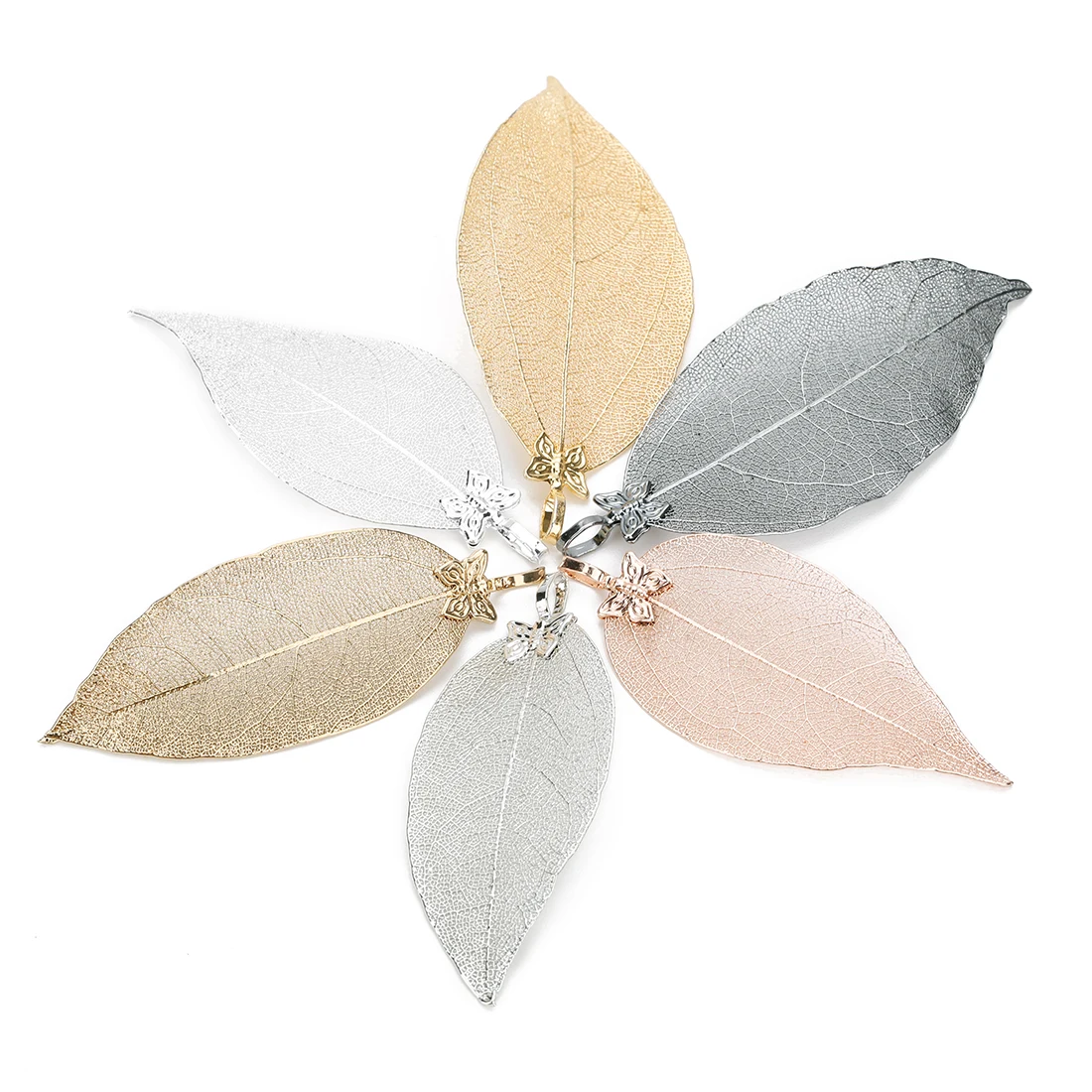 2 teile/los Kupfer Schmetterling Blatt Charms Strukturierte Blatt Anhänger Für Schmuck Machen DIY Armband Halskette Ohrringe Zubehör – Detail 3