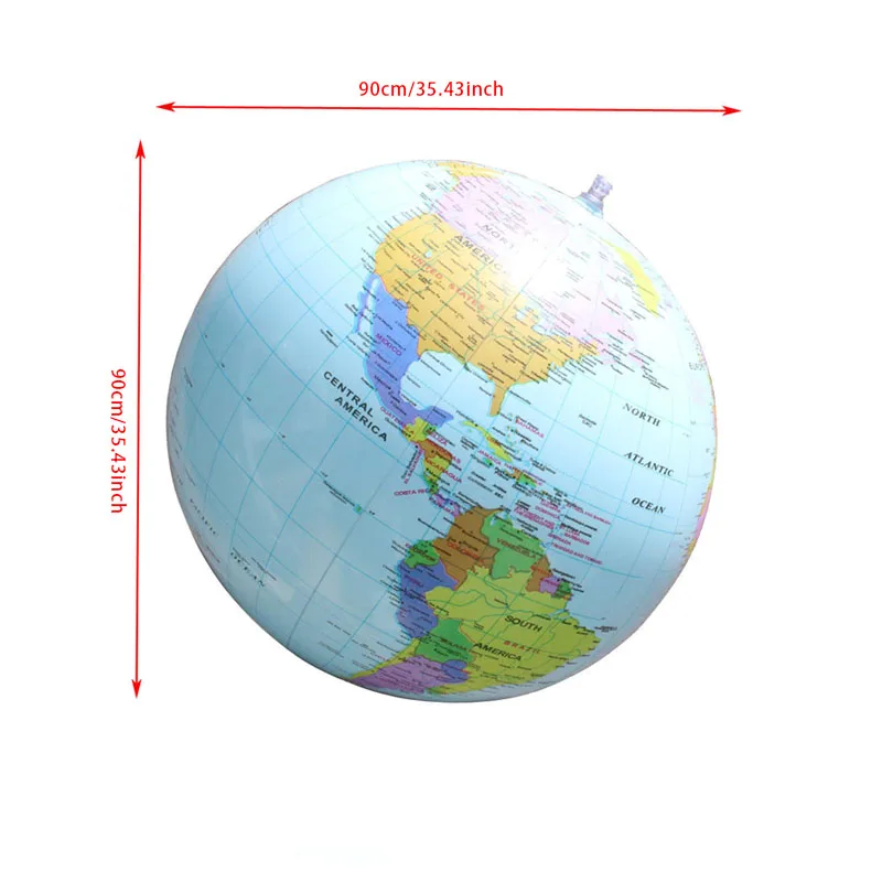 90CM nadmuchiwany balon rekwizyt dydaktyczny wersja angielska nadmuchiwana mapa piłka geografia dla dzieci oświecenie zabawka dla dzieci