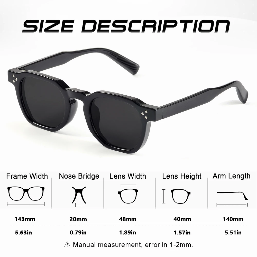CRIXALIS Square Rivets Sunglasses for Women Men Vintage Trend Trending Sun Glasses Ladies Beach Shades Male Female UV Protection image 5