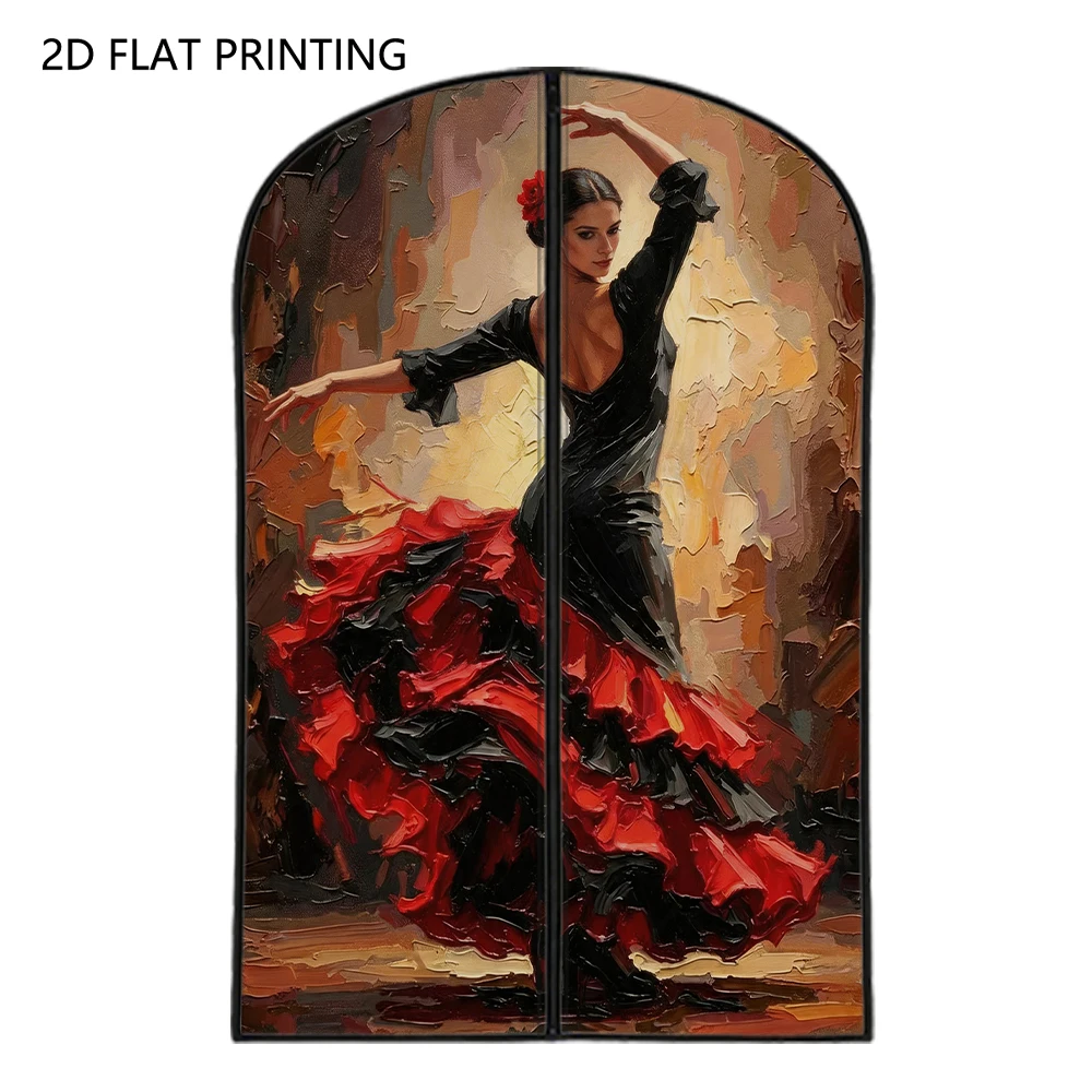 1pc flamenco dancer Compressed Dust Cover Clothes Compression Hanging Storage Bag Household Wardrobe Organizer