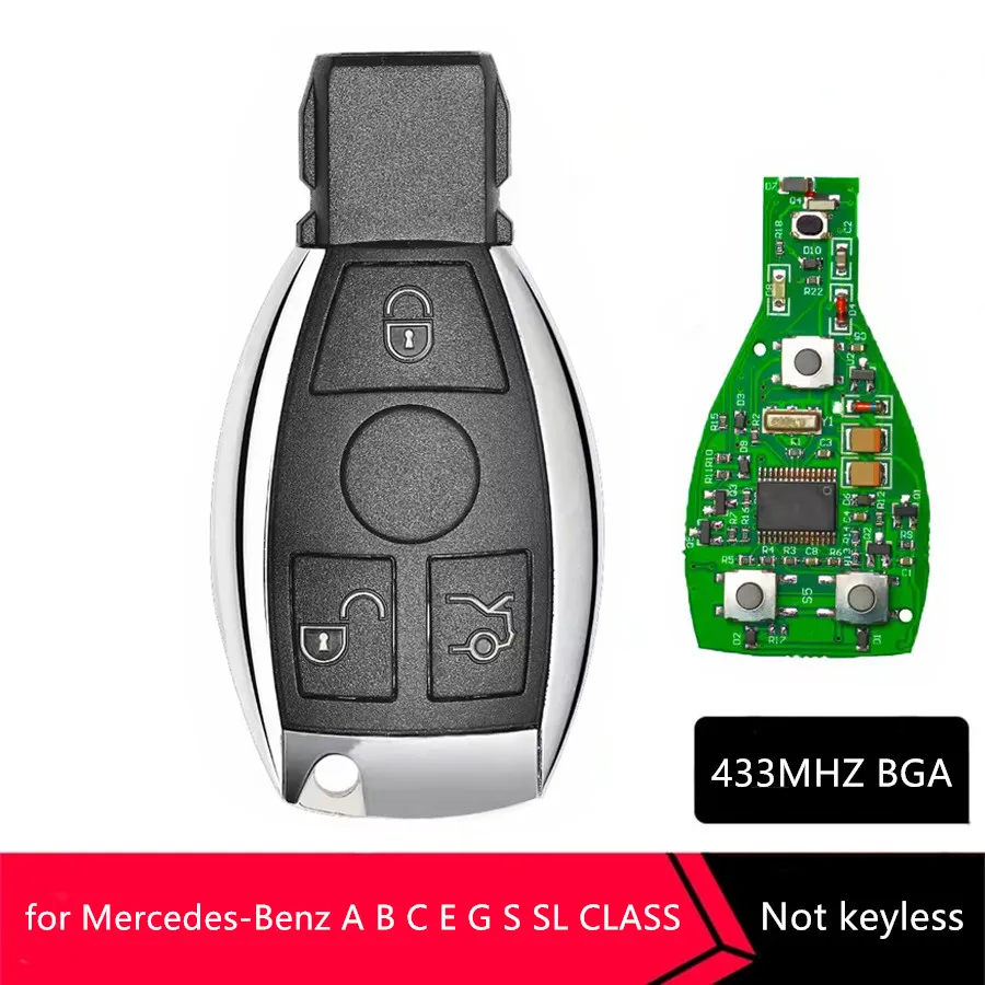 

Сменный смарт-ключ KEYECU с 3 кнопками и инфракрасным управлением для Mercedes Benz 315/433 МГц 2000-2014 гг.