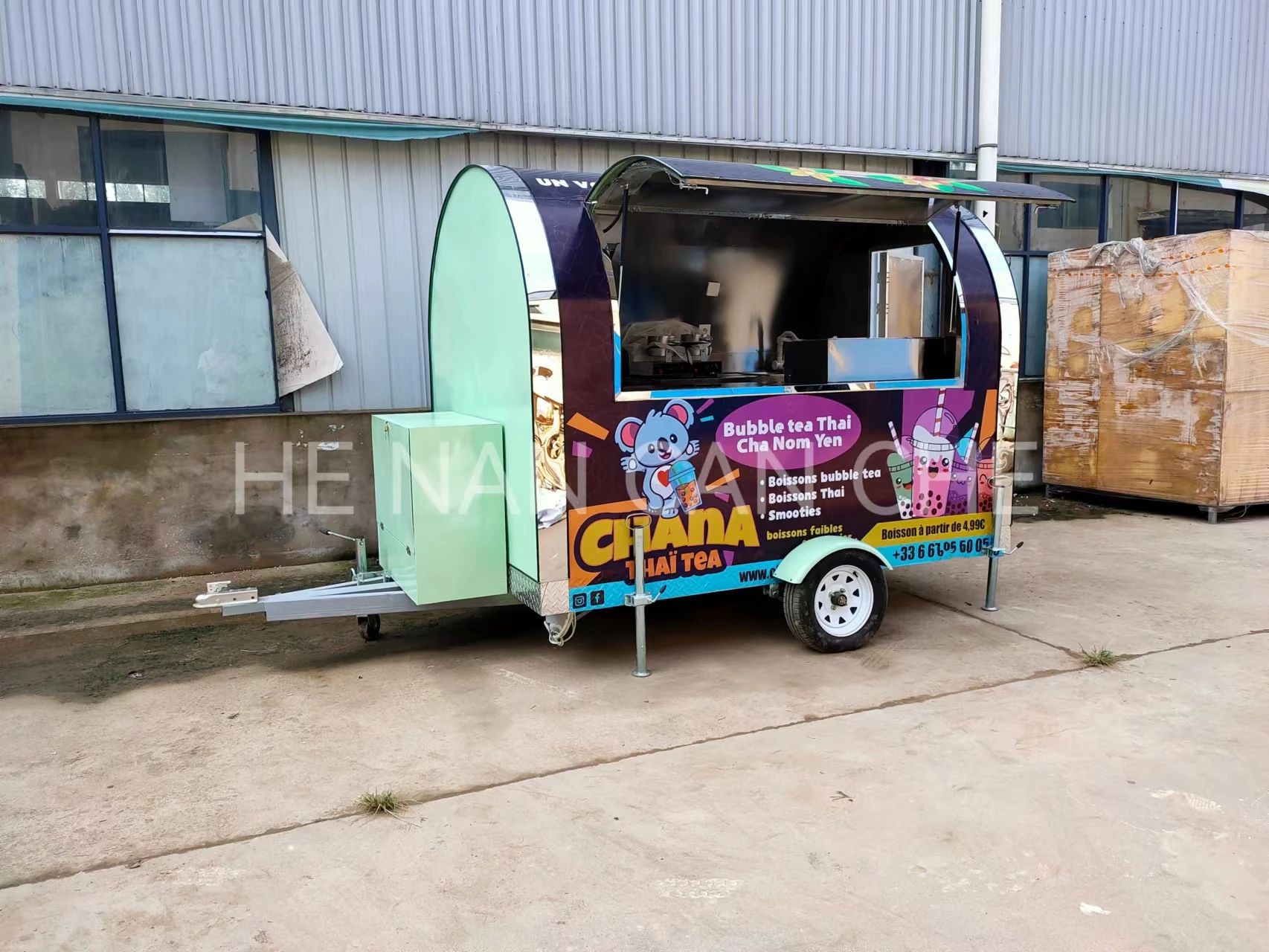 CAN CHE Mobile fast food trailer/ food cart with stickers/ customized food truck