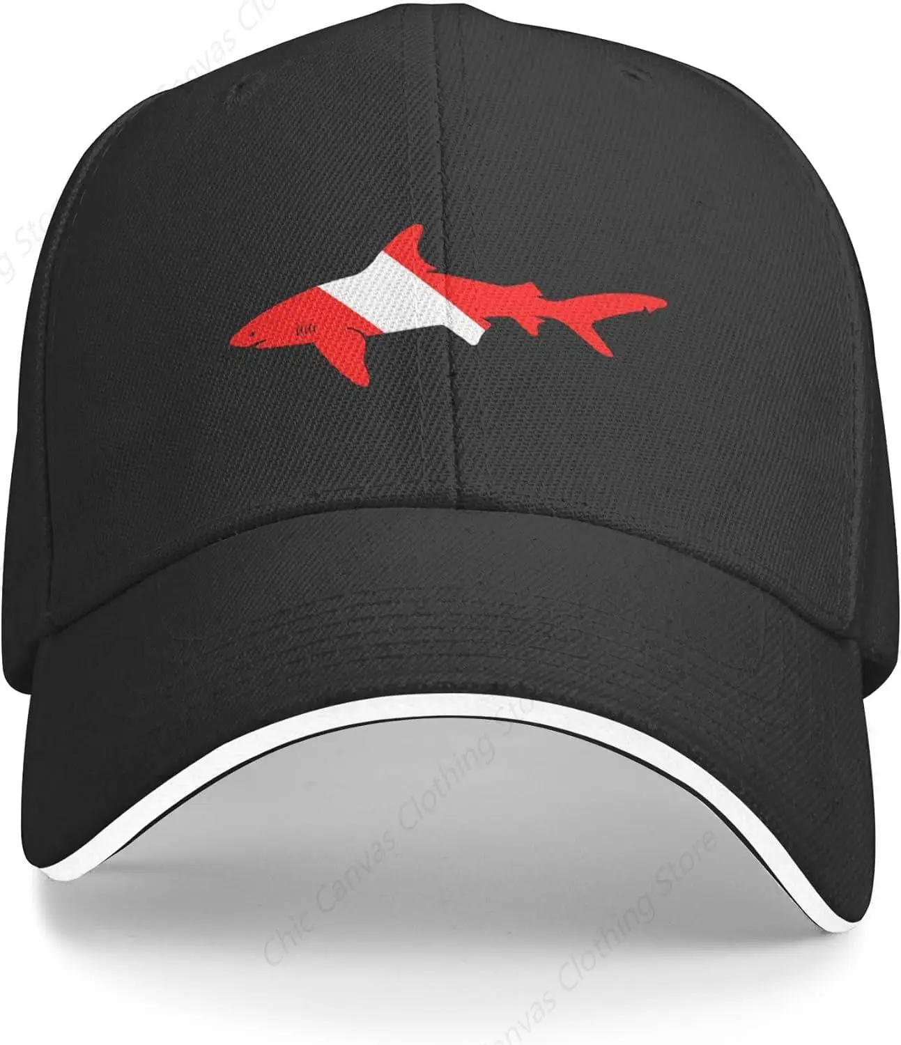 

Shark Diver Scuba Baseball Cap Four Seasons Outdoor Fishing Hat Adjustable Hip Hop Castette For Outdoor Travelling Unisex Cap