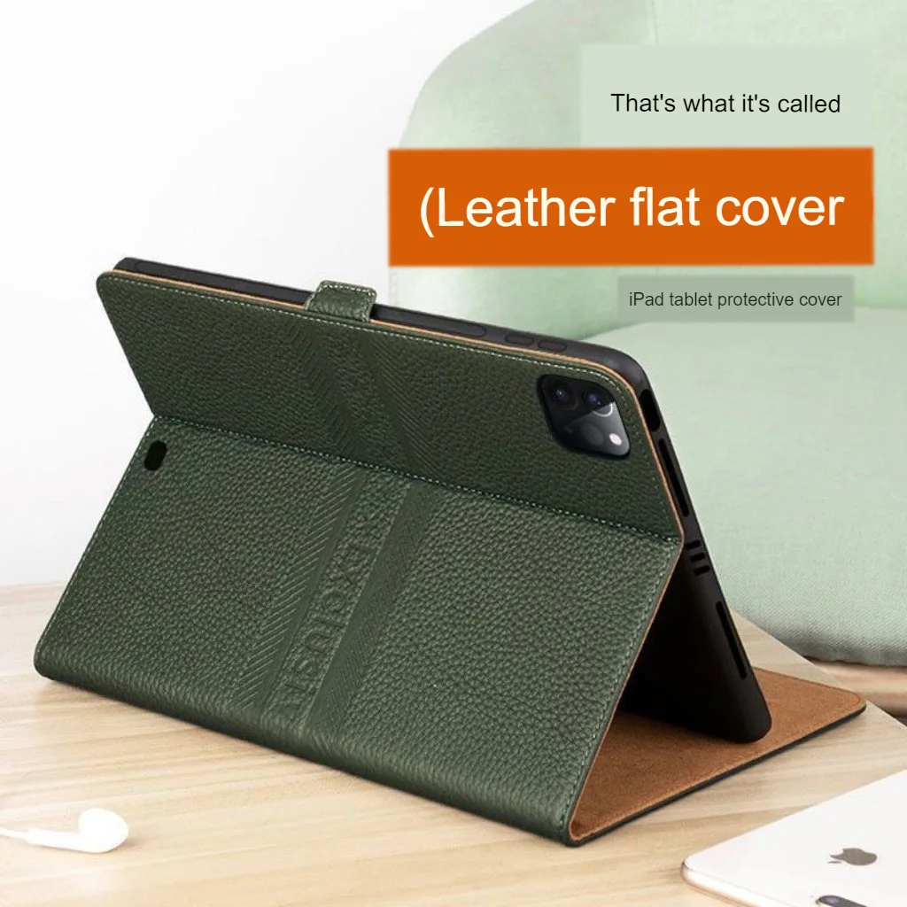 For10th 10.9in Protective Cover ipad Air13 2024 Flat Panel Protective Shell ipad Pro11inch Genuine Leather Magnetic Case