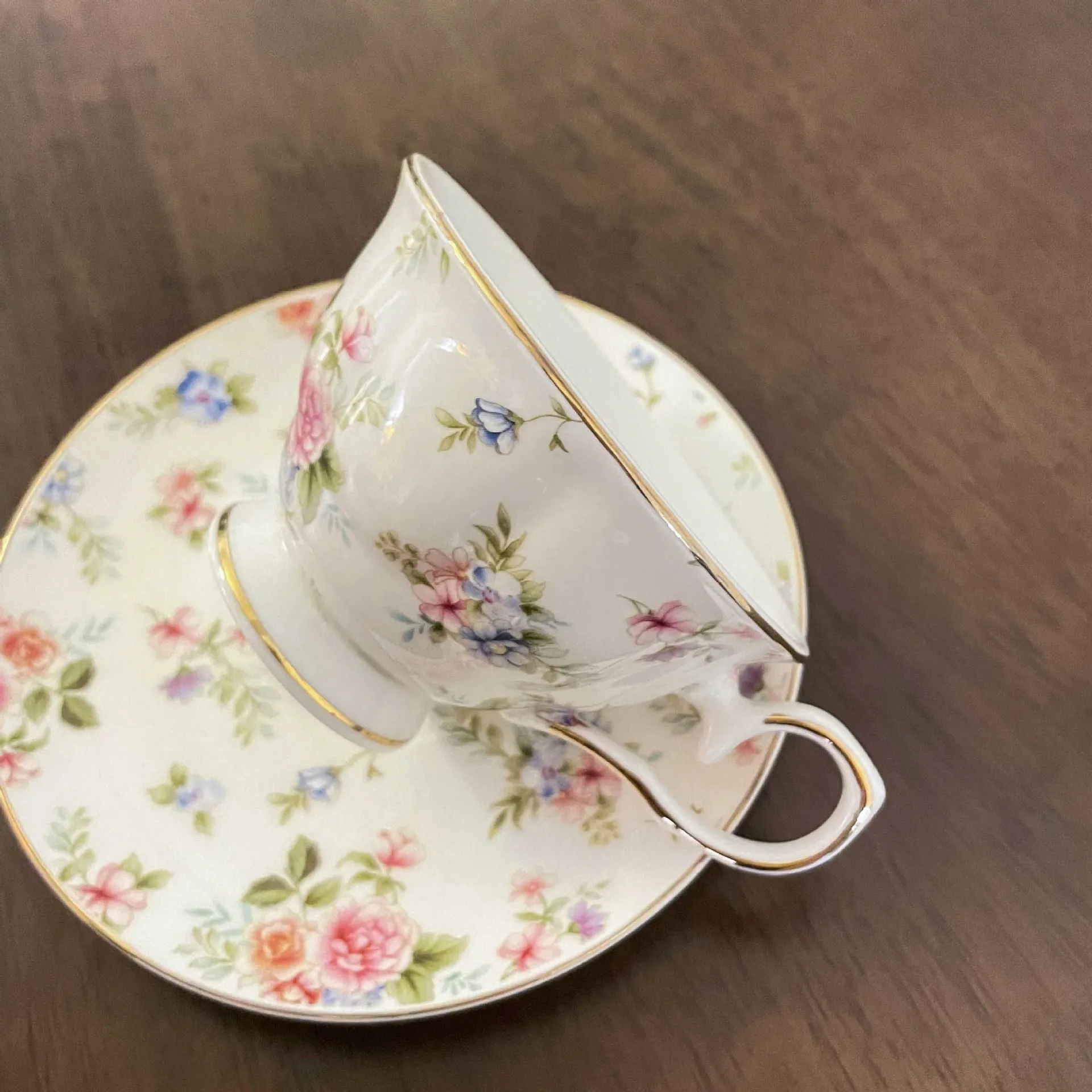 DSA retro floral coffee cup and saucer set afternoon tea mug Phnom Penh light luxury ceramic cup for home use 4