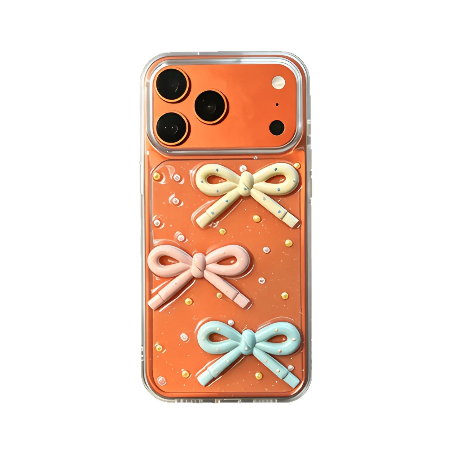 

case for iphone 17 16 15 14 pro max colorful bow protective case full coverage Shock Proof Anti-Fingerprint Non-Slip transparent