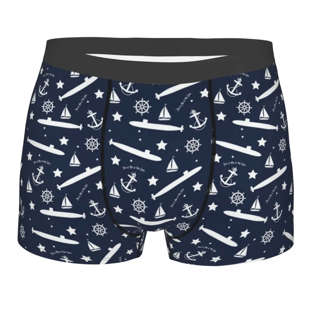 Men's Submarine Soup Boxer Briefs Shorts Panties Breathable Underwear Anchor Male Novelty Underpants