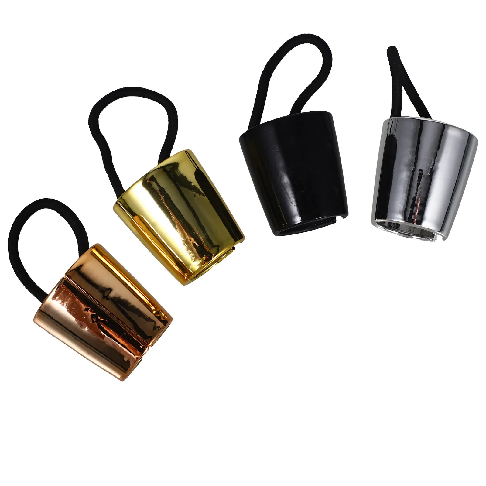4Pcs Assorted Color Ponytail Cuffs Hair Rings Elastic Hair Ties for Women Teens Styling Accessories Ponytail Holders