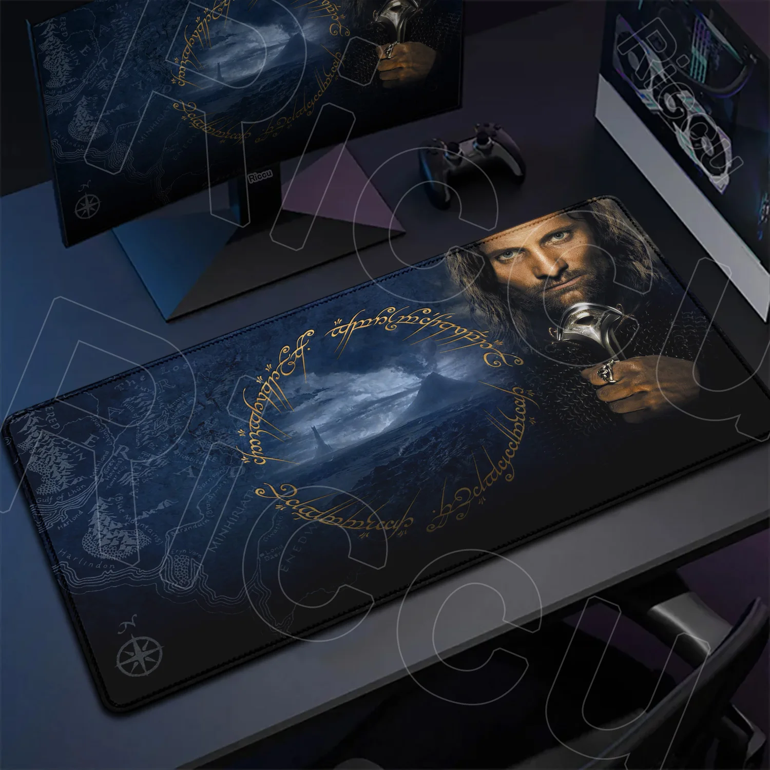 

XXL Natural Rubber Gaming Table Pad Large Size Office Computer Long Deskmat The L-Lord Of The Ring Mouse Mat Anime Lock Edge Rug