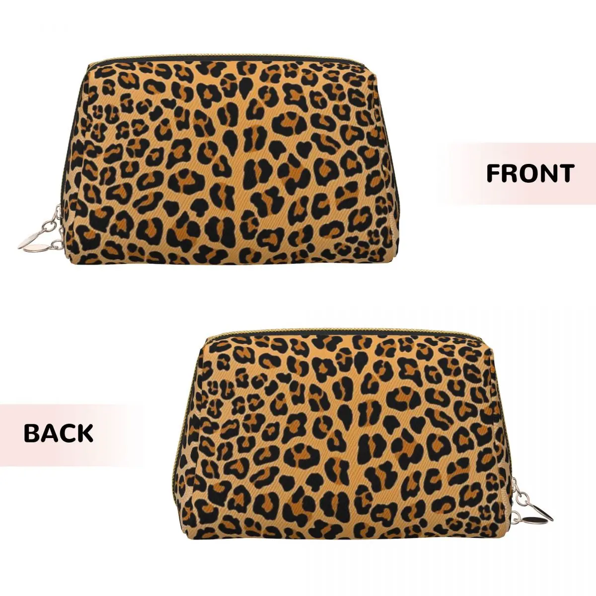 Leopard Print Women Cosmetic Bags Travel Makeup Organizer Pouch Toiletry Storage Dopp Kit Box