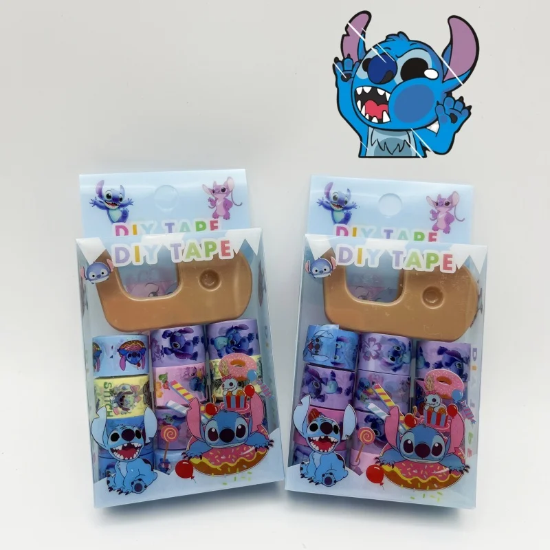 12 szt. Naklejki z figurkami anime Stitch DIY Taśmy Maskujące Washi Naklejki Artykuły Papiernicze Szkolne dla Dzieci Taśma Cosplay Zabawka dla Dzieci Prezent