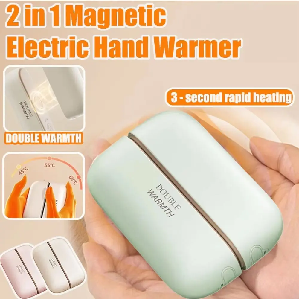 Rechargeable Magnetic Hand Warmers Fast Heating Reusable Rechargeable Hand Warmers 2in1 Magnetic Feature Mini Hand Warmer