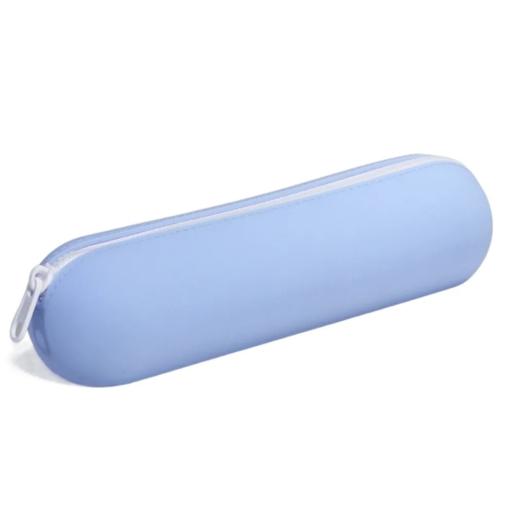 

Large capacity Straight Hair Comb Storage Bag Waterproof Zipper Stationery Organizer Soft Lightweight Silicone Pen Bag Office