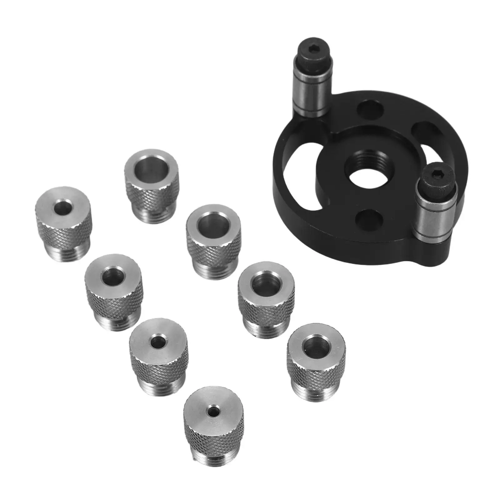 1Set Woodworking Hole Locator Self Centering Doweling Jig Aluminum Alloy Drill Guide Locator Woodworking Positioner Drilling