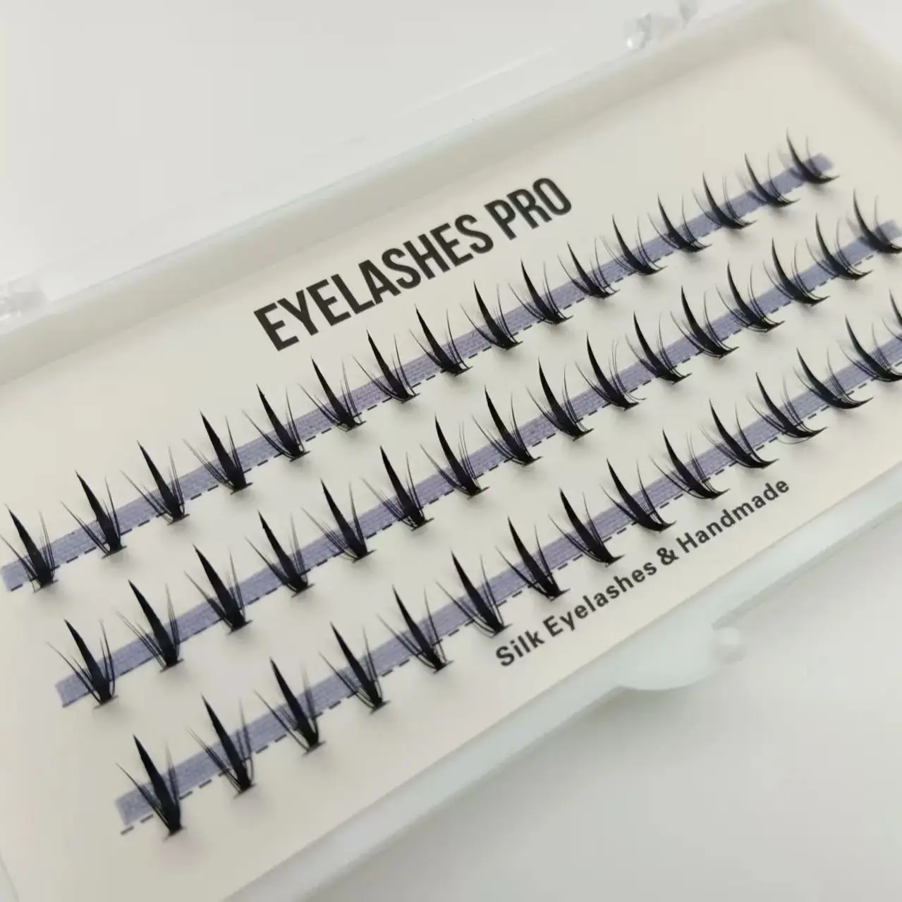 MU002 Hand Made Eyelash Extension Segmented Flase Lashes Dramatic Lash Bundles Soft Ribbon Strip Eyelashes Makeup Lashes