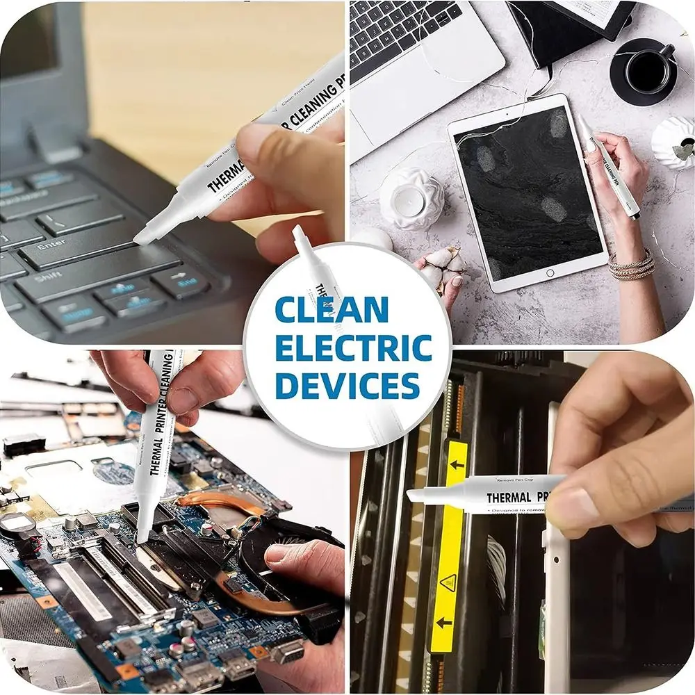 Useful Plastic Thermal Printer Cleaning Pen Decontamination White Thermal Printer Cleaner Printer Maintenance For Zebra