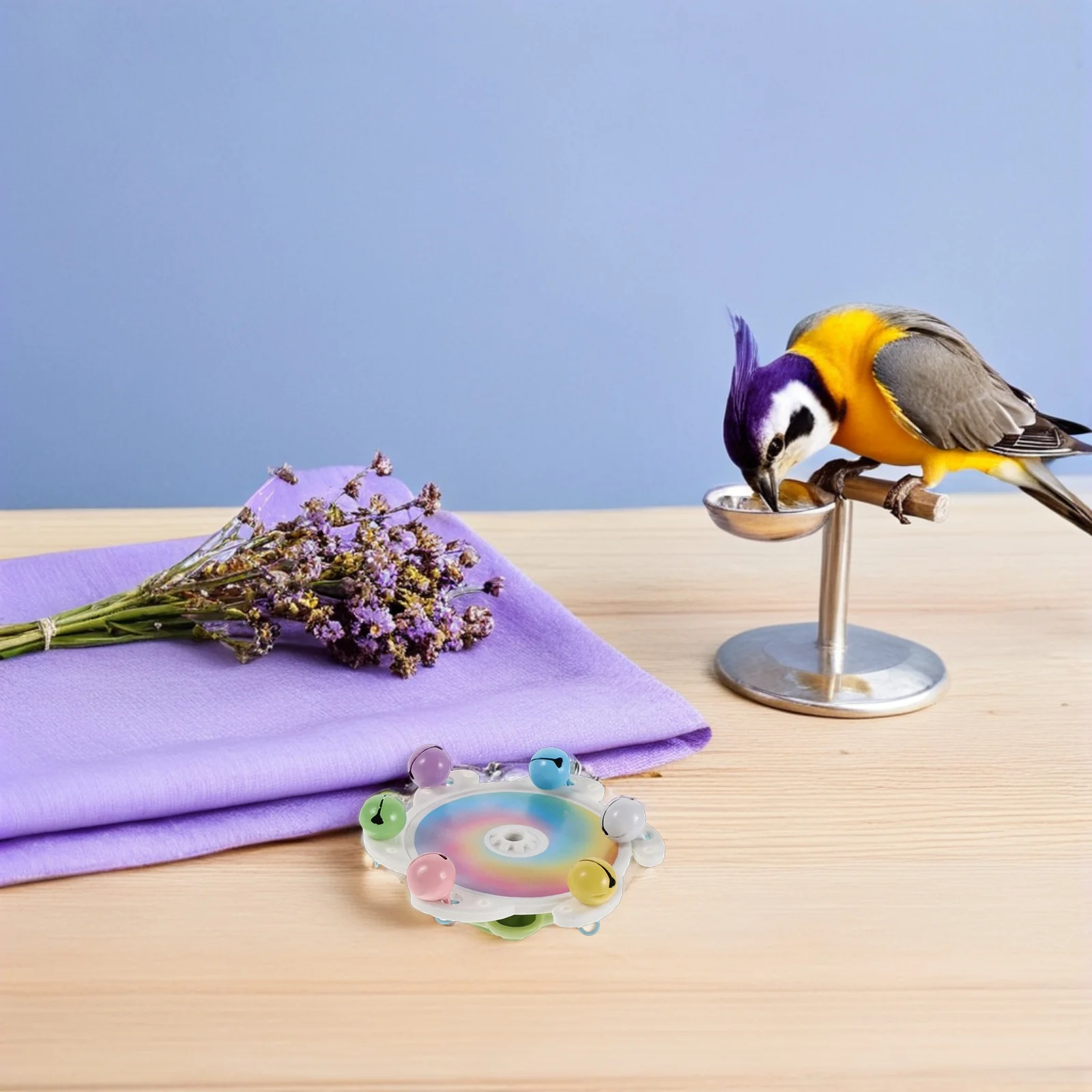 

4pcs Parrot Rotating Bird Chewing Wheel Spinner With Bells For Parakeets Cockatiels Conures Budgies Plastic Rattle Training