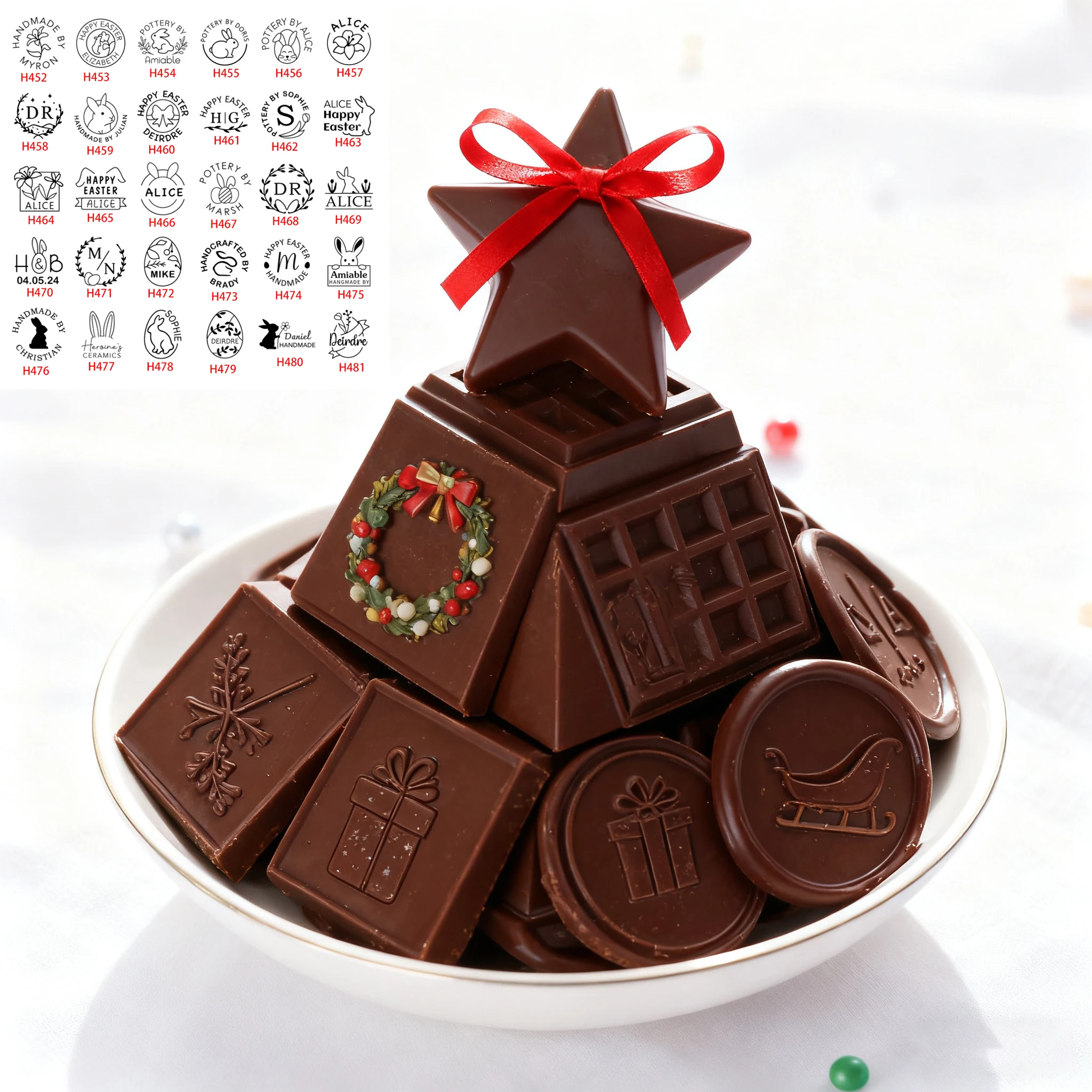 

Personalized Chocolate Stamp Custom Logo Design Wax Seal for Baking (Donuts/cookies) Perfect Christmas Easter Day Wedding Gift